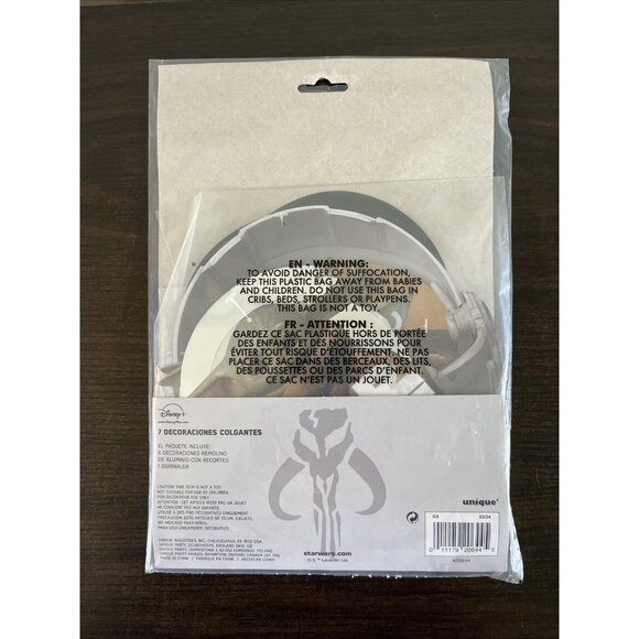 NIP Star Wars Mandalorian 7-Piece Hanging Decoration Kit Birthday Party - Picture 2 of 2